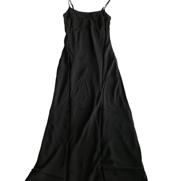 Rumored size M & L Vintage Slip Maxi Dress Black Medium / Large Retro Crepe Glam - Picture 14 of 16